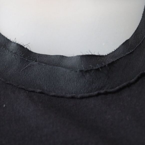 DKNY Black Blouse with Ribbon Flower Detail Business casual LARGE - Picture 5 of 11